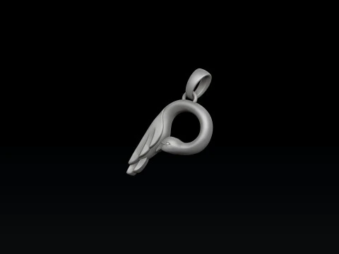 Colgante con la letra P del p&aacute;jaro Modelo de impresi&oacute;n en 3D Modelo de impresión 3D