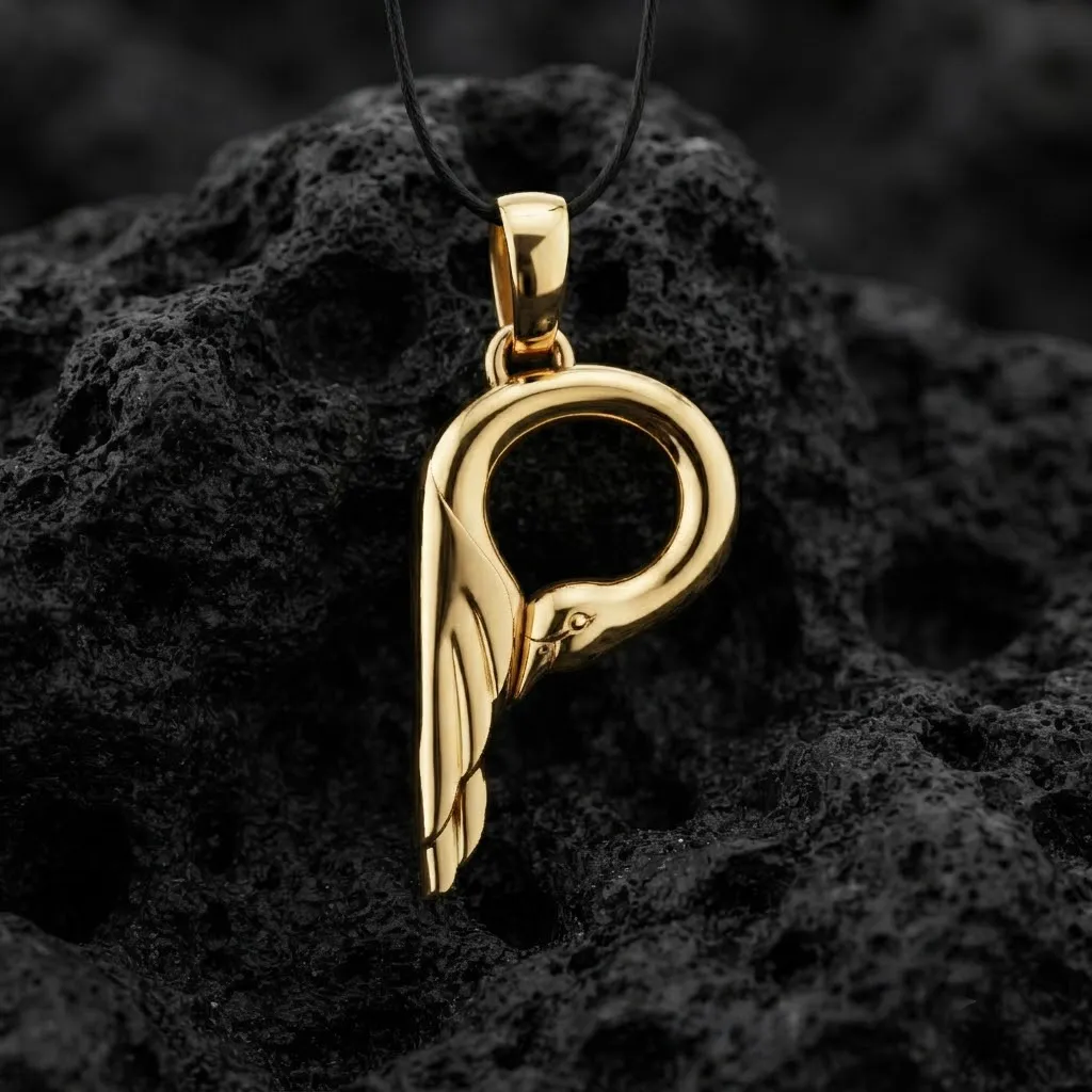 Bird Letter P Pendant 3D print model 3D Print Model .c4d .max .obj .3ds .fbx .stl .blend 