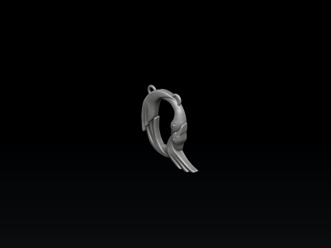 Bird Letter Q Pendant 3D print model 3D-Druckmodell