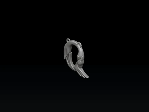 Bird Letter Q Pendant 3D print model 3D Print Model