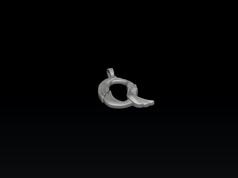 Bird Letter Q Pendant 3D print model 3D-Druckmodell