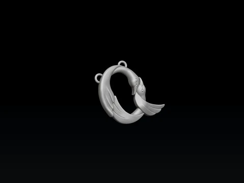Bird Letter Q Pendant 3D print model 3D Print Model