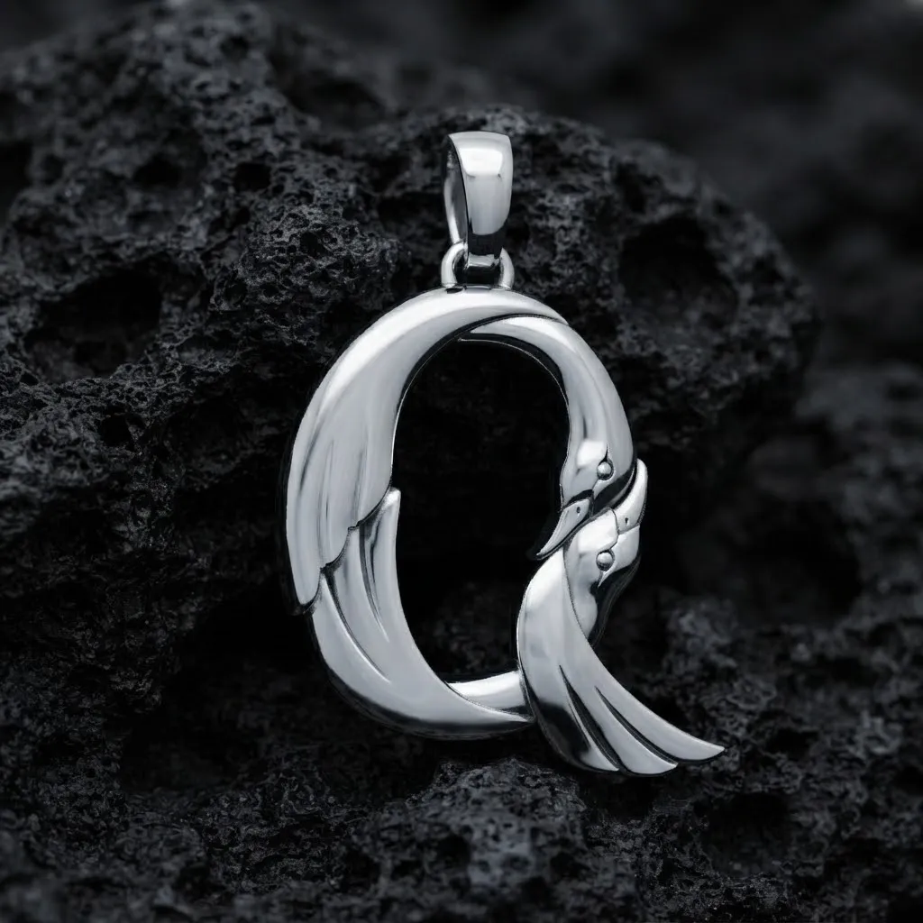 Bird Letter Q Pendant 3D print model 3D Print Model .c4d .max .obj .3ds .fbx .stl .blend 