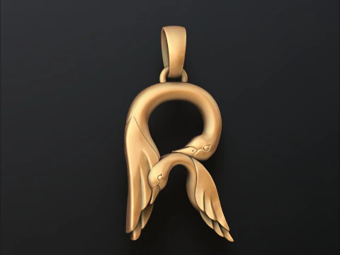 Vogel Letter R hanger 3D-printmodel 3D printmodel