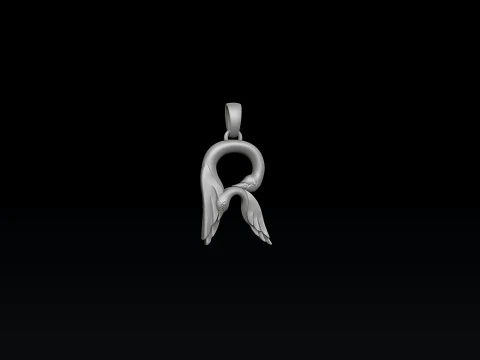 Kuş Harfi R Kolye 3D baskı modeli 3D Baskı Modeli