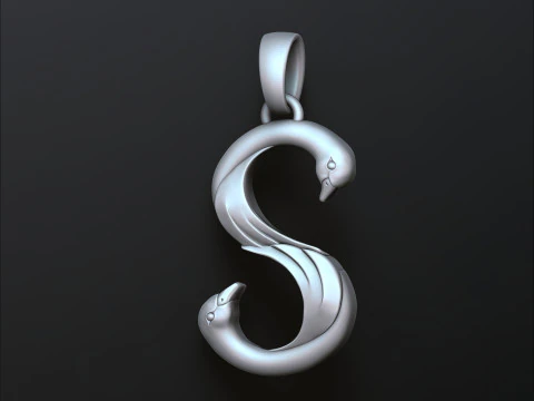 Vogel Letter S hanger 3D-printmodel 3D printmodel