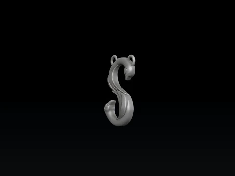 Pingente de letra S de p&aacute;ssaro Modelo de impress&atilde;o 3D Modelo de Impressão 3D