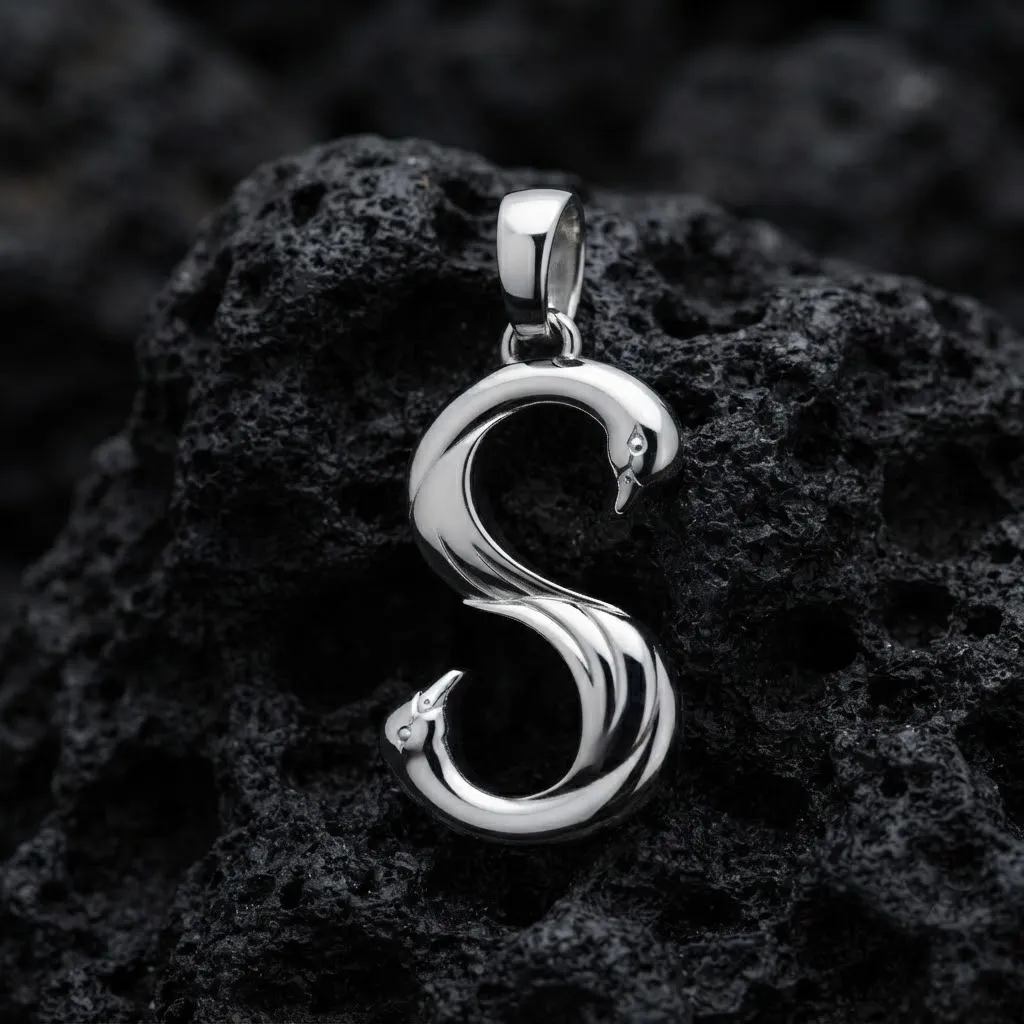 Bird Letter S Pendant 3D print model 3D Print Model .c4d .max .obj .3ds .fbx .stl .blend 