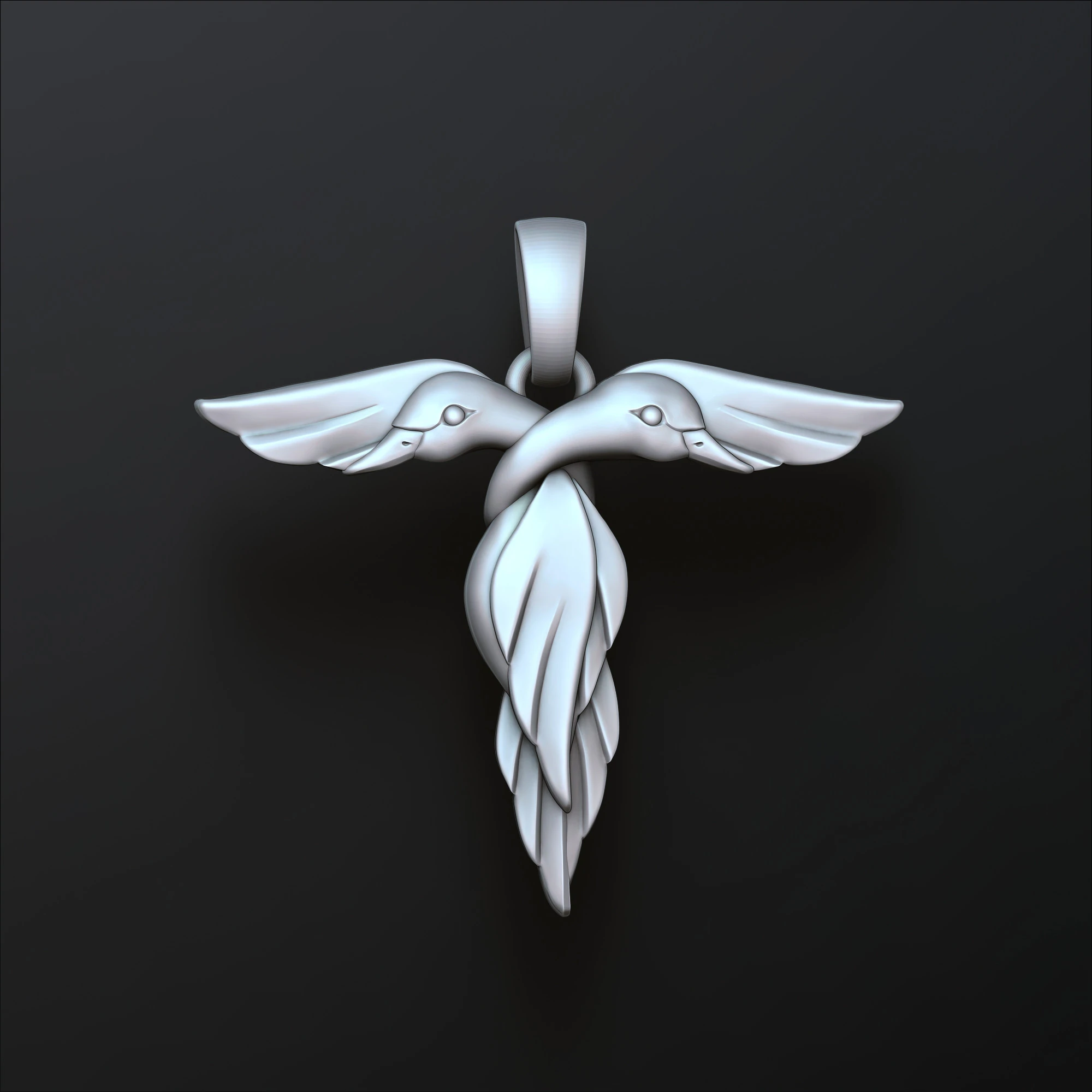 Pingente de letra T de p&aacute;ssaro Modelo de impress&atilde;o 3D Modelo de Impressão 3D .c4d .max .obj .3ds .fbx .stl .blend 