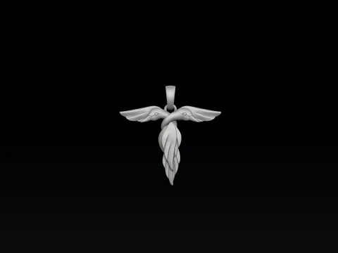 Pingente de letra T de p&aacute;ssaro Modelo de impress&atilde;o 3D Modelo de Impressão 3D