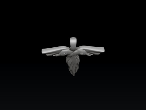 Bird Letter T Pendant 3D print model 3Dプリントモデル