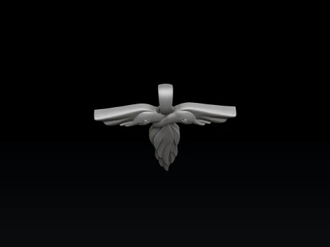 Pingente de letra T de p&aacute;ssaro Modelo de impress&atilde;o 3D Modelo de Impressão 3D