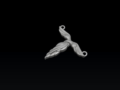Bird Letter T Pendant 3D print model 3Dプリントモデル