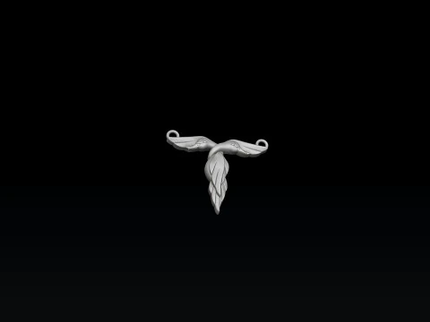 Pingente de letra T de p&aacute;ssaro Modelo de impress&atilde;o 3D Modelo de Impressão 3D