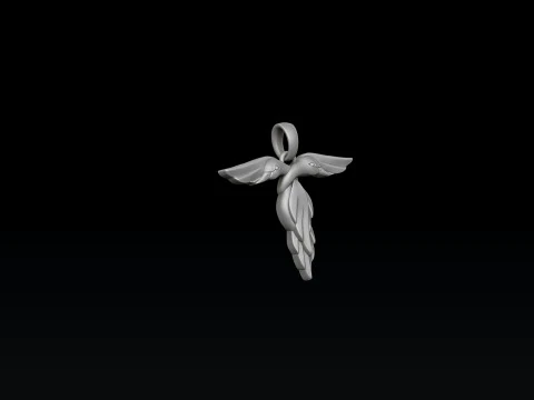 Pingente de letra T de p&aacute;ssaro Modelo de impress&atilde;o 3D Modelo de Impressão 3D