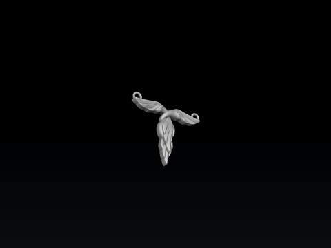 Bird Letter T Pendant 3D print model 3Dプリントモデル