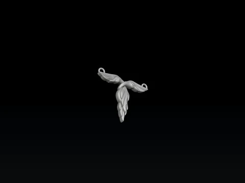 Pingente de letra T de p&aacute;ssaro Modelo de impress&atilde;o 3D Modelo de Impressão 3D