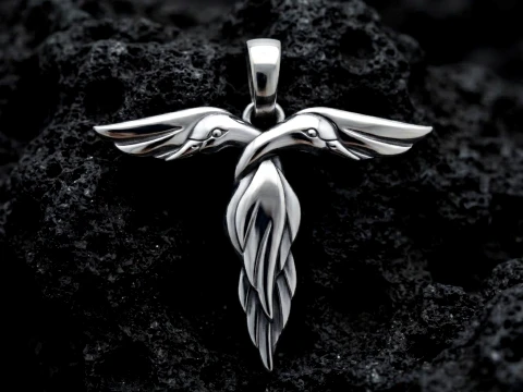 Mod&egrave;le d'impression 3D du pendentif lettre T oiseau Modèles 3D en vedette