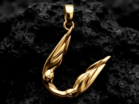 Mod&egrave;le d'impression 3D du pendentif lettre U oiseau Modèles 3D en vedette
