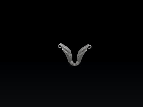 Bird Letter V Pendant 3D print model 3Dプリントモデル