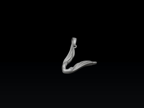 Bird Letter V Pendant 3D print model 3Dプリントモデル