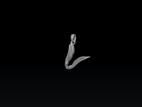 Bird Letter V Pendant 3D print model 3Dプリントモデル
