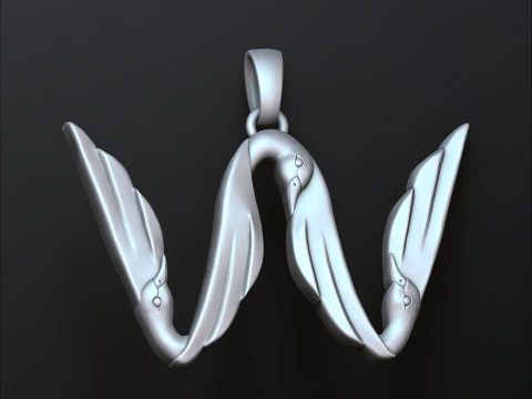 Vogel Letter W hanger 3D-printmodel 3D printmodel