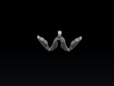 Bird Letter W Pendant 3D print model 3Dプリントモデル