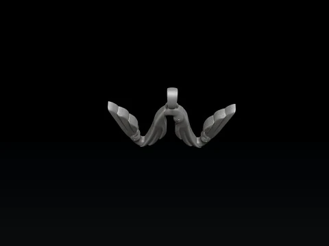 Bird Letter W Pendant 3D print model 3D Print Model