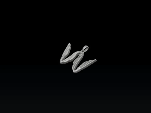Bird Letter W Pendant 3D print model 3D Print Model