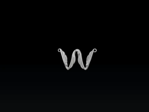 Bird Letter W Pendant 3D print model 3D Print Model