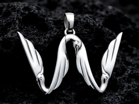 Mod&egrave;le d'impression 3D du pendentif Bird Letter W Modèles 3D en vedette