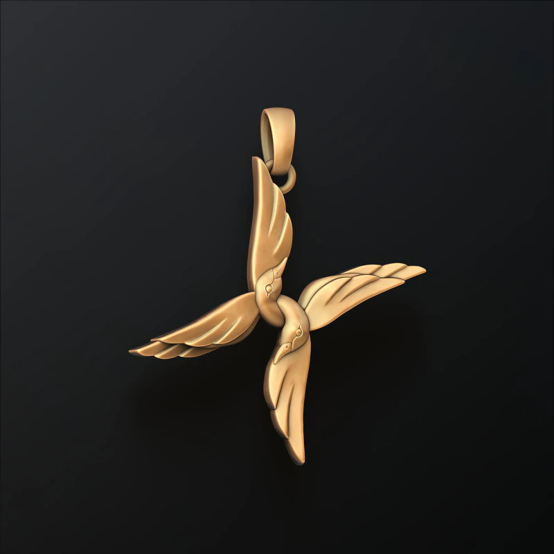 Pingente de letra X de p&aacute;ssaro Modelo de impress&atilde;o 3D Modelo de Impressão 3D .c4d .max .obj .3ds .fbx .stl .blend 