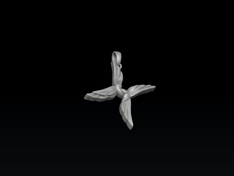 Bird Letter X Pendant 3D print model 3D 打印模型