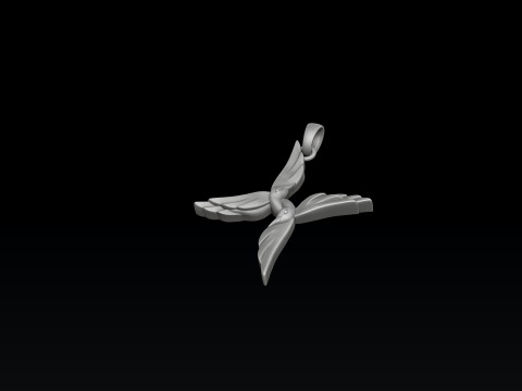 Bird Letter X Pendant 3D print model 3D 打印模型