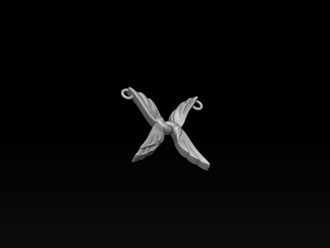 Pingente de letra X de p&aacute;ssaro Modelo de impress&atilde;o 3D Modelo de Impressão 3D