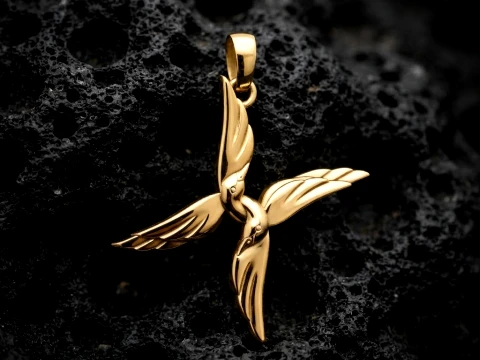 Mod&egrave;le d'impression 3D du pendentif lettre X oiseau Modèles 3D en vedette