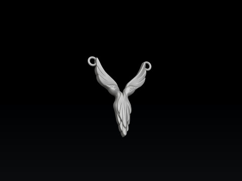 Bird Letter Y Pendant 3D print model Model Cetak 3D