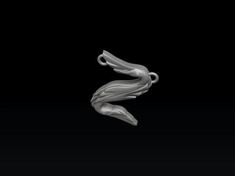 Vogel-Buchstabe Z-Anh&auml;nger 3D-Druckmodell 3D Druckmodell