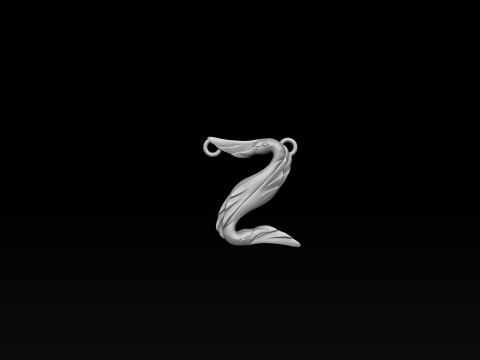 Bird Letter Z Pendant 3D print model Model do druku 3D
