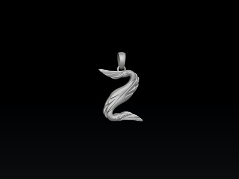 Bird Letter Z Pendant 3D print model Model do druku 3D