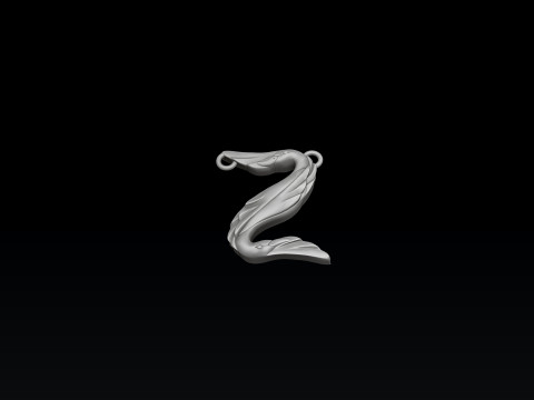 Bird Letter Z Pendant 3D print model Model do druku 3D
