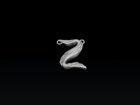 Vogel-Buchstabe Z-Anh&auml;nger 3D-Druckmodell 3D Druckmodell