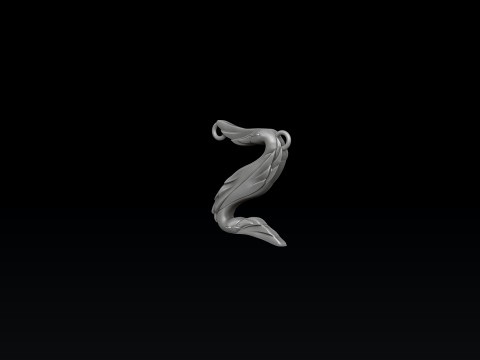 Bird Letter Z Pendant 3D print model Model do druku 3D