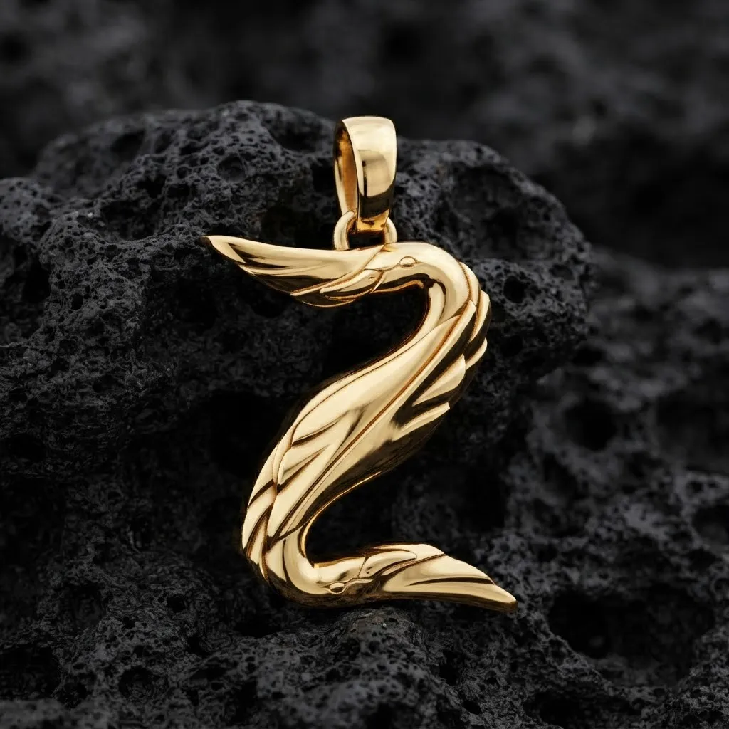 Bird Letter Z Pendant 3D print model 3D Print Model .c4d .max .obj .3ds .fbx .stl .blend 