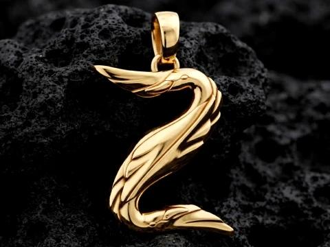 Mod&egrave;le d'impression 3D du pendentif lettre Z oiseau Modèles 3D en vedette