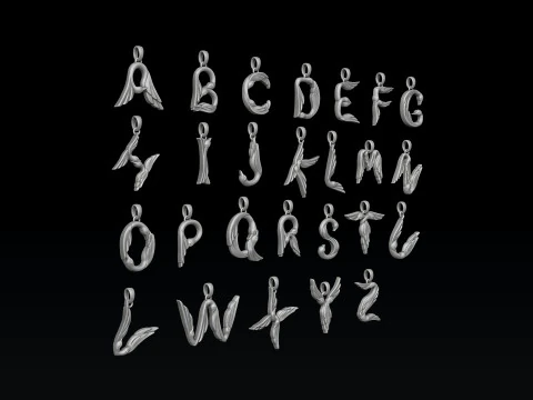 Bird Letter Pendants Pack 3D print model 3D Print Model