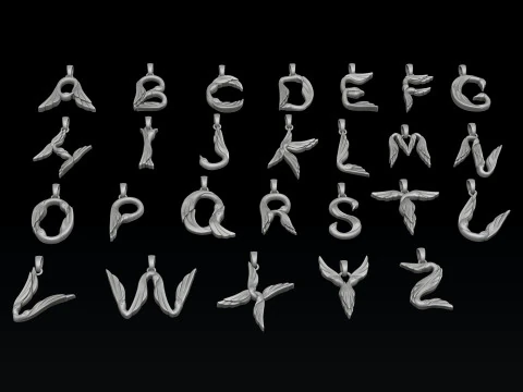 Bird Letter Pendants Pack 3D print model 3D Print Model