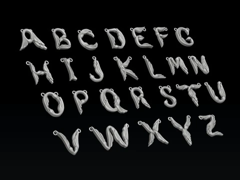 Bird Letter Pendants Pack 3D print model 3D Print Model