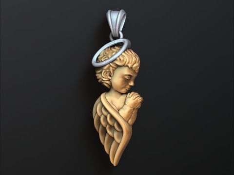 Praying Baby Angel Pendant 3D print model 3Dプリントモデル